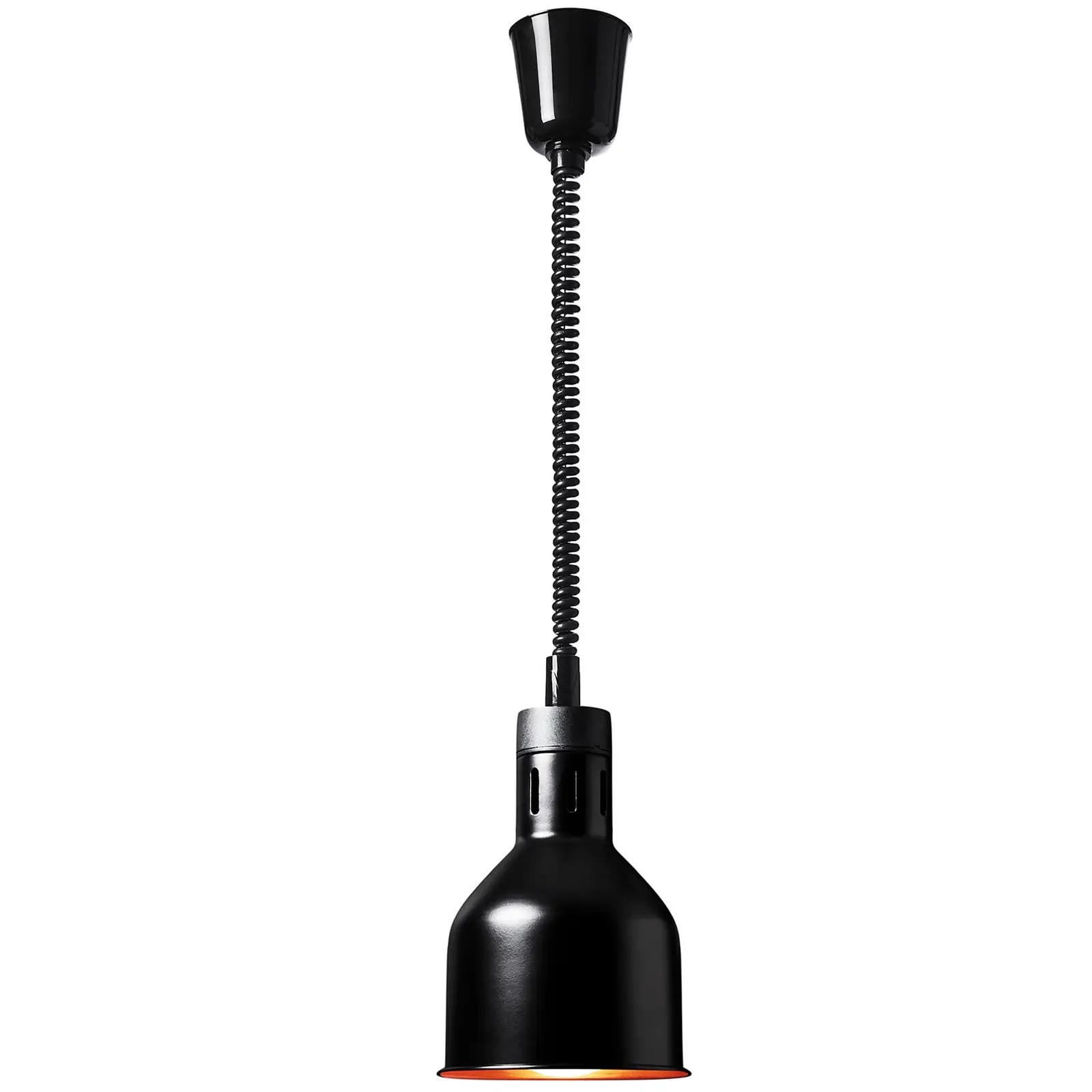 Lâmpada aquecedora de alimentos - preto mate - 17 x 17 x 28,5 cm - Royal Catering - Aço - ajustável em altura