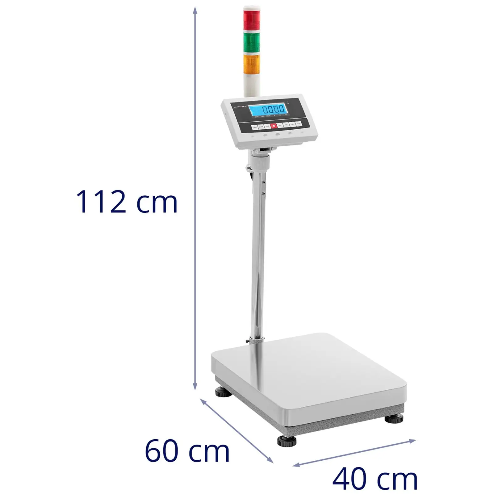 Balança de plataforma - luz de aviso - 150 kg / 0,005 kg - 400 x 500 x 122 mm - kg/lb