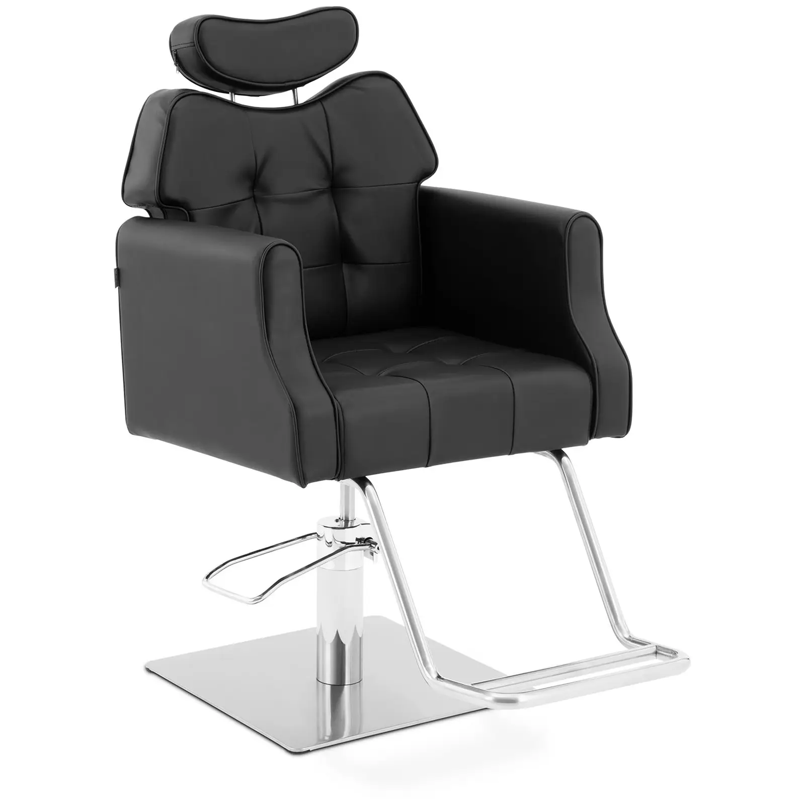 Cadeira de cabeleireiro com apoio para os pés - 920 - 1070 mm - 200 kg - Preto, Prata
