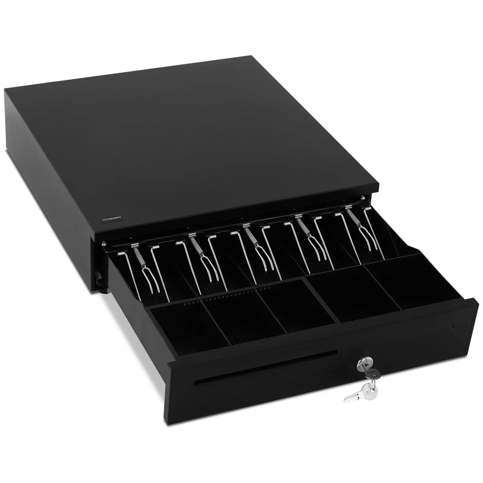 Gaveta de caixa registadora - 3/5 compartimentos para moedas - 5 compartimentos para notas