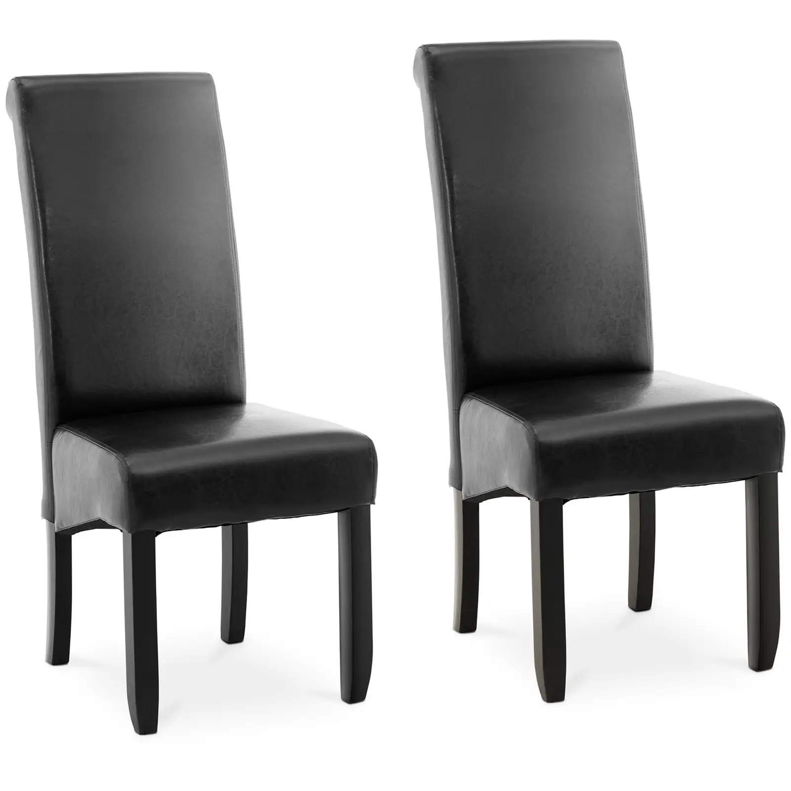 Produtos recondicionados Cadeira estofada - em preto - couro ecológico - 2 un.