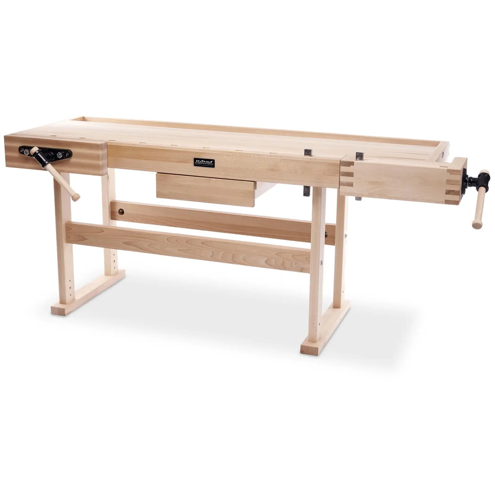 Mesa de carpintaria - madeira de faia - 2 tornos - tampo da mesa 2120 x 760 mm