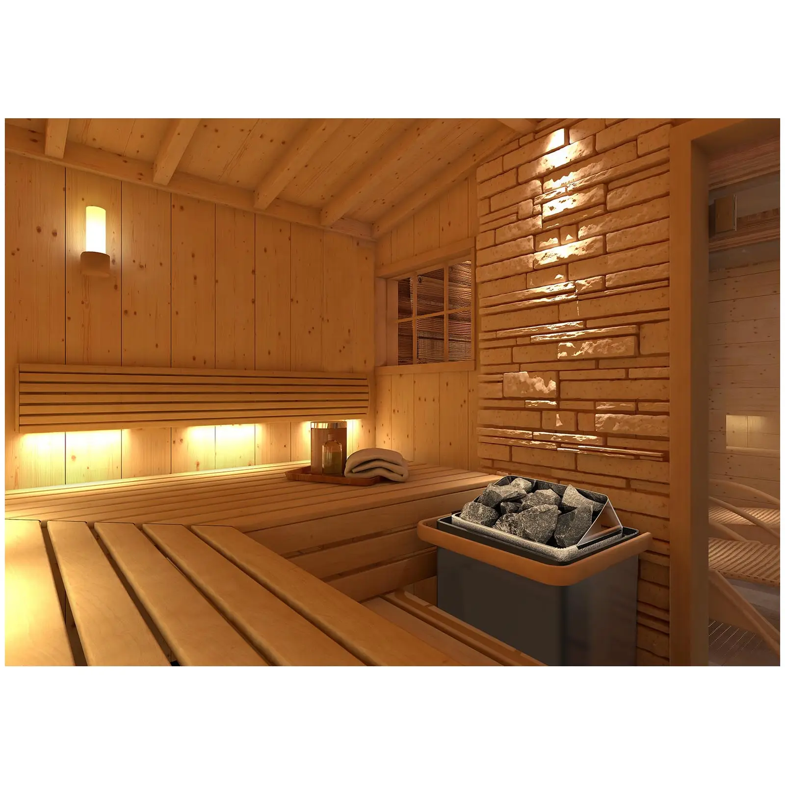 Kit Aquecedor para sauna - elétrico - 6 kW + Painel de controlo para sauna - 400 V 3 N - proteção TCO